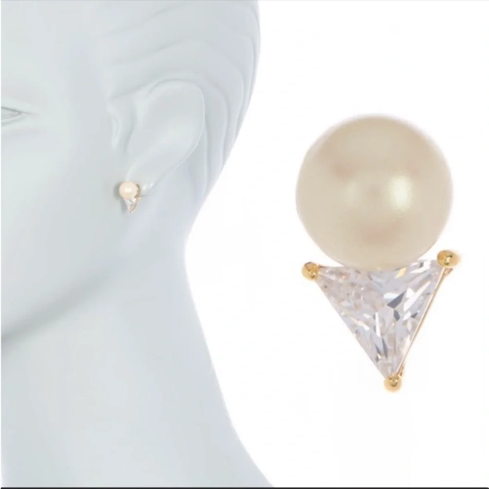 Kate Spade Holland Watch Gift Set Rose Gold Leather Pearl Earrings 34mm Box